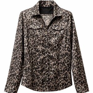 Miss Tina Gray and Black Leopard Print Jacket